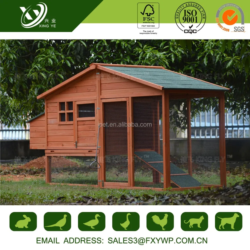 Best Price Durable Bamboo Wooden Chicken Coop With Feeder
