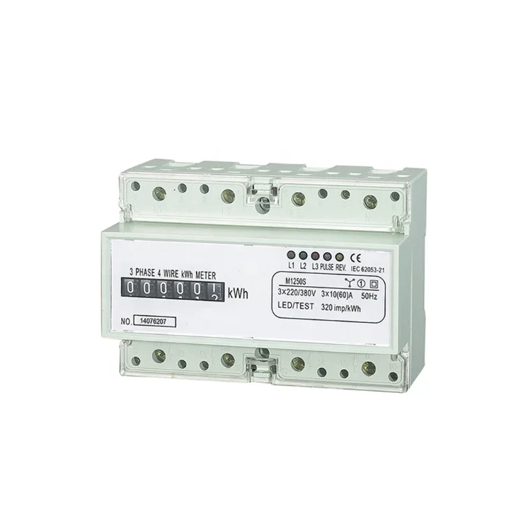 Three phase Din rail Multi rate  Energy Meter LCD Display