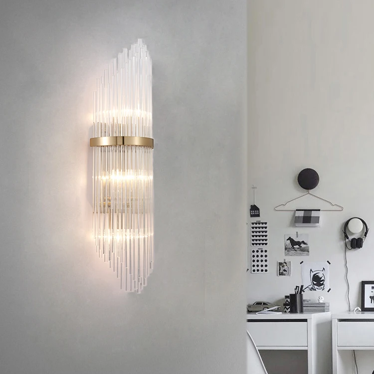 Postmodern Nordic Luxury Alloy Glass Wall lamp Wall Light Wall Sconce for Foyer Bedroom Corridor