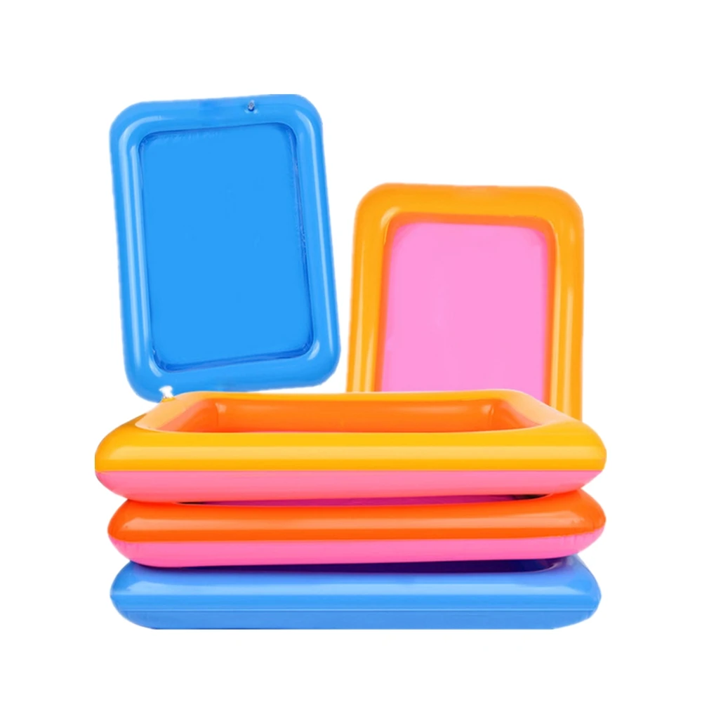 Kids Indoor Playing Plastic Mobile Table Sand Clay Color Mud Toys Inflatable Sand Pool Floating Tray