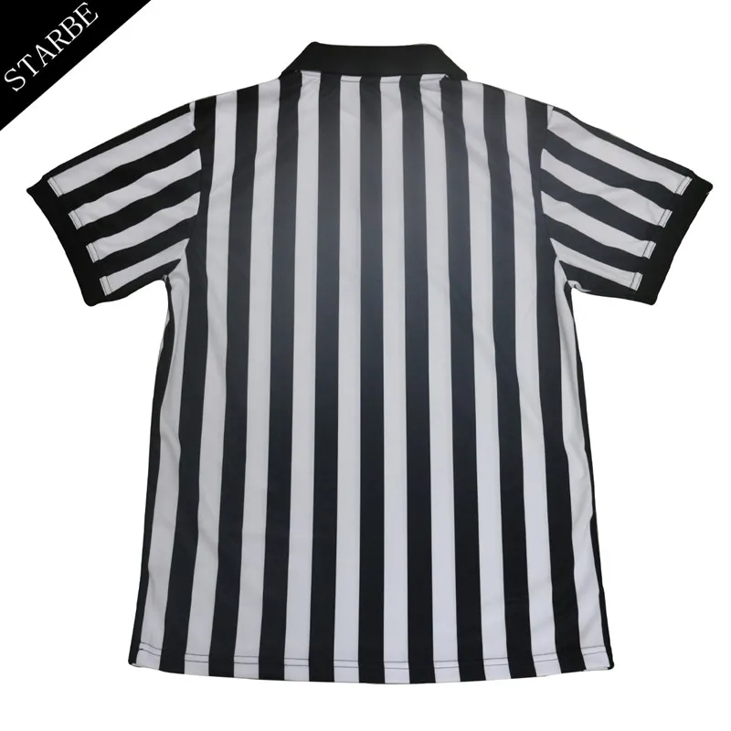 Wholesale football sport quickly dry zip collar soccer referee shirt