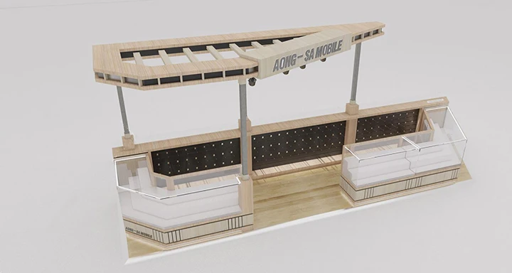 
Cell Phone Showroom 3D Design Cell Phone Accessory Kiosk Display Fixture Mobile Phone Store Shop Interior Design 