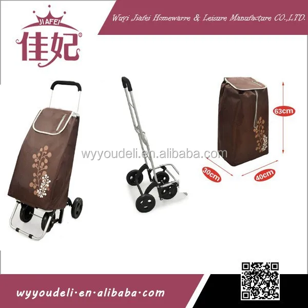 2019 made in china New Design folding mini small asian fruits vegetables four wheel shopping cart trolley