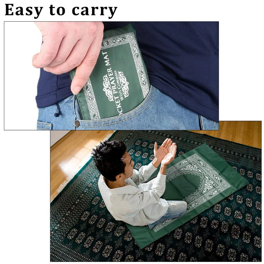 wholesale customized muslim prayer mat muslim wedding gift polyester prayer mat with compass