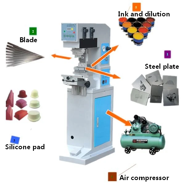 Semi Automatic 2 Color Pad Printing Machine Printer for Doll, Toy, Pen machines for Sale