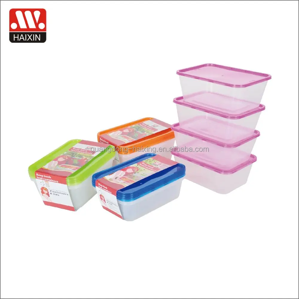 disposable plastic take away fast food container with lid 2pcs set