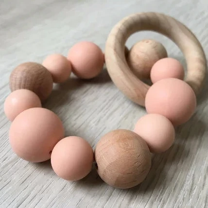 20MM Chewable  Soft  Round  Silicone beads Food Grade Baby Teether baby teething bracelets