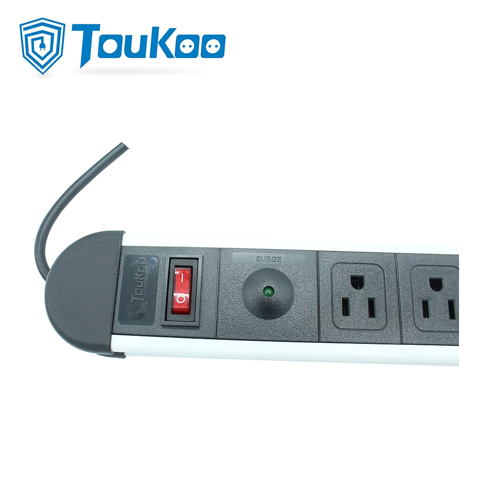 
4-Outlet Power Strip Surge Protector with Long Extension Cord and 15 Amp Circuit Breaker 