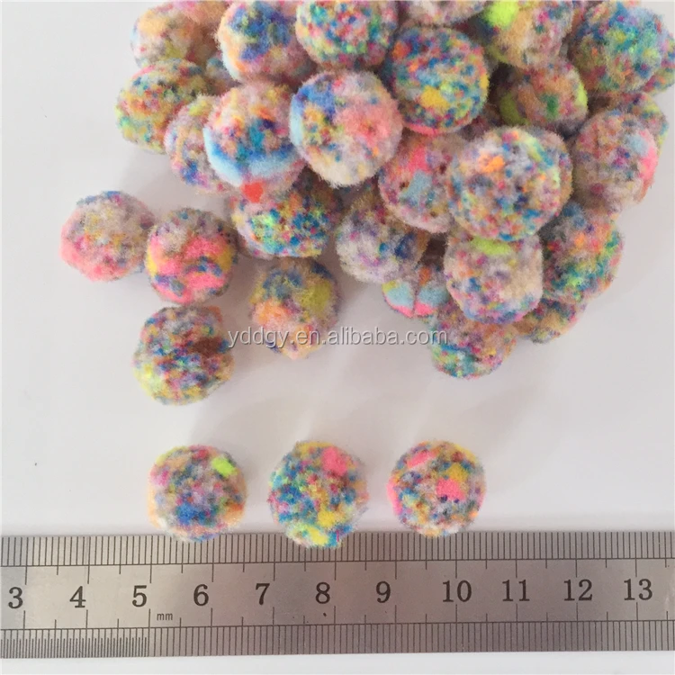 Factory supply DIY crafts terylene mixed color pompoms toys for kids or wedding party decoration