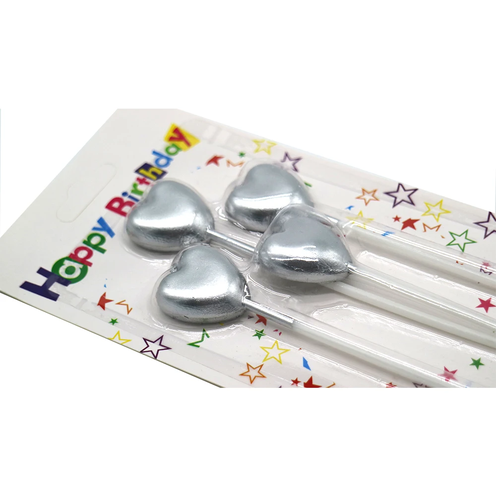 Креативная детская мультяшная Свеча в форме сердца, Свеча для торта на день рождения, свечи для торта на день рождения
