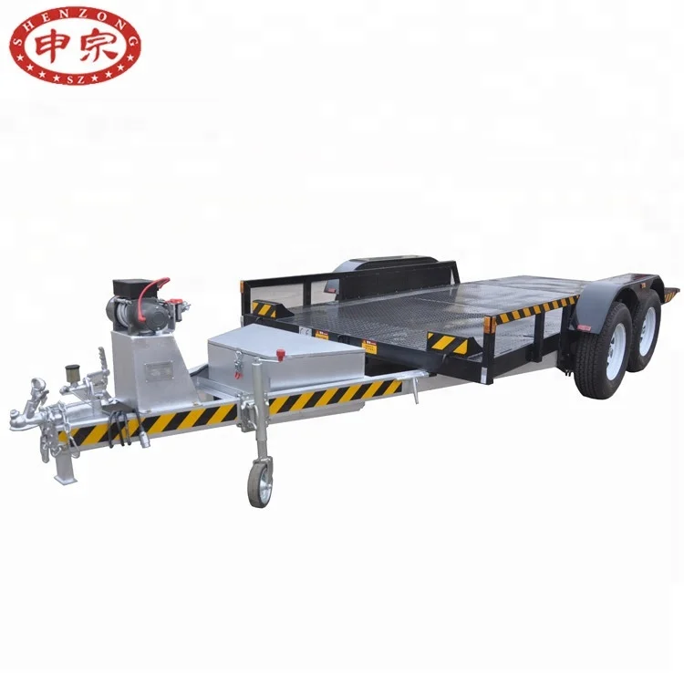 GTM 3500kgs hydraulic tilt car towing trailer forklift truck trailers with ramp