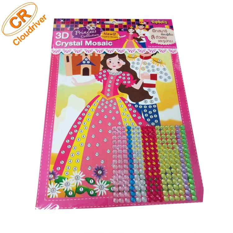 Children Handmade 3D Crystal Mosaic Sticker For Promotion