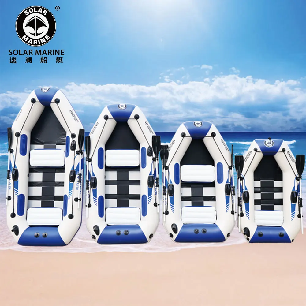 SolarMarine D270-1 Solar Marine 2.7m Wood Floor Thick 0.9mm PVC Inflatable Fishing Kayak Leisure Rowing Rubber Boat