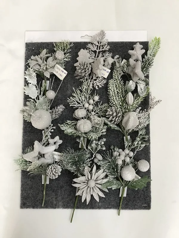 small christmas decoration artificial poinsettia flower with glitter