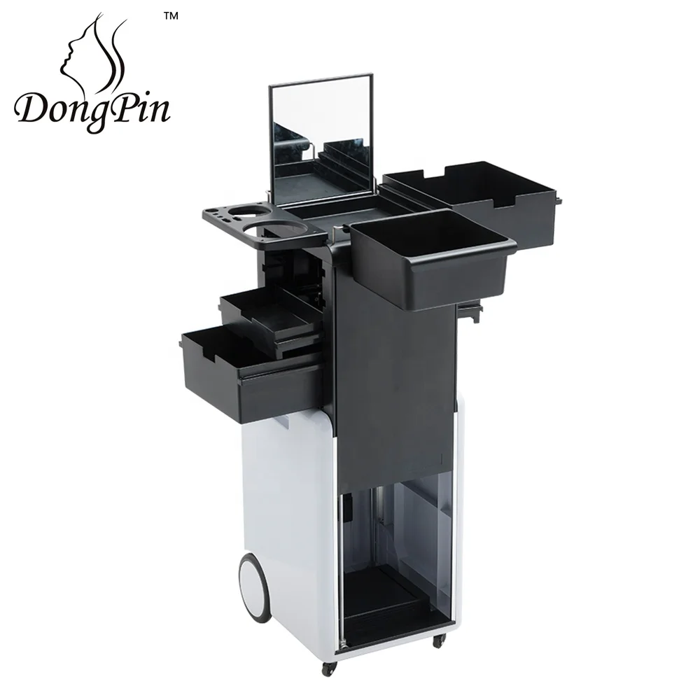 Cosmetic rolling makeup train case beauty hair salon equipment trolley travel case professional