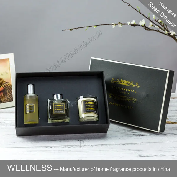 Decorative aroma room spray wholesale home fragrance reed diffuser natural scented candle luxury gift set