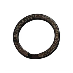 Custom logo brand name engraved flat keyring split key ring