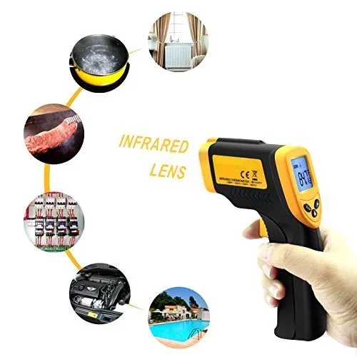 Digital Surface Heat Temperature Temp Gun Measuring Up to 1022F degree Laser IR Infrared Thermometer for Industry