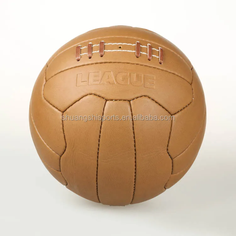 100% Pure Cow Leather Traditional Handsewn Softly Brown PVC Size 5 Retro Soccer Ball,Soccer Ball Retro