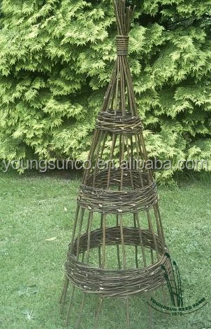 
garden flower shelf willow obelisk 