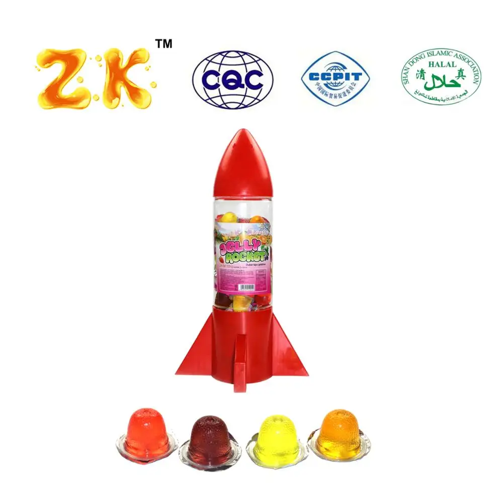 Assorted 12g mini fruit jelly cup rocket shape jar packing 16g fruit flavor jelly cup