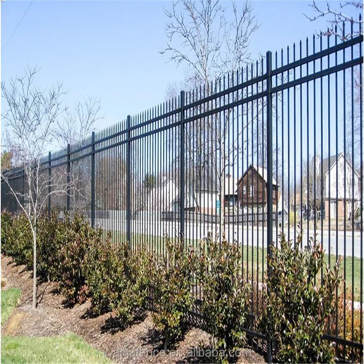 
Wrought welded steel iron spiked fence 