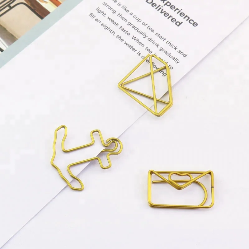 PET gold different kinds shaped paper clip