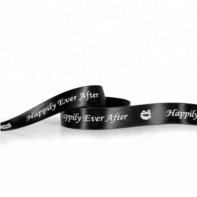 Customized Roll Packing Printing White Logo Black Ribbon