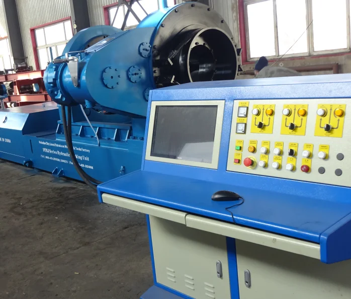 
Pipe using Hydraulic Bucking Unit for breakout and make up 