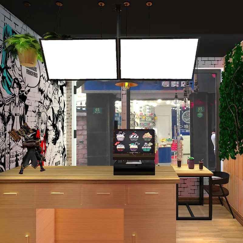 A1 Picture Insertion Slim LED Light Box Suspension hanging Menu light box For Restaurant advertising Display