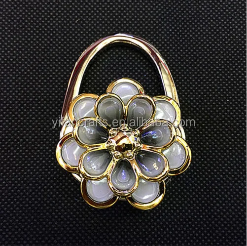 Lady Flower Portable Table Folding Bag Purse Handbag Hook Hanger Holder
