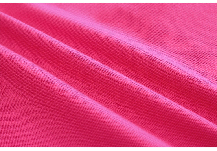 solid pique cotton poly kids applique school uniform design rose carmine polo shirt(A964)