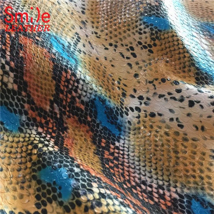 Fashion Snake Synthetic PVC PU Artificial Leather Used Bags Shoes Sofa Garment Top Quality