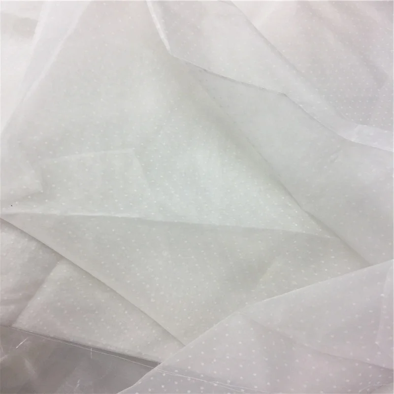 Silk organza fabric pure silk fabric transparence silk fabric with dot printing for wedding dress