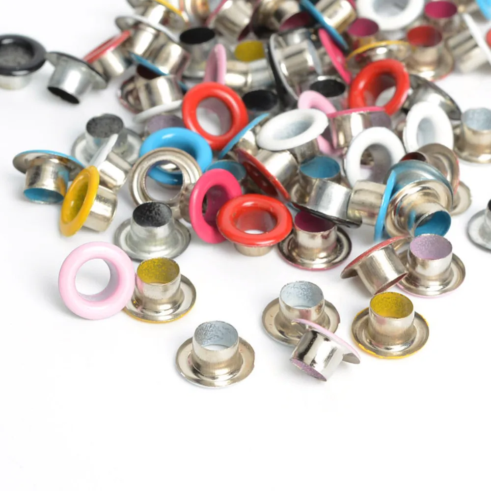 1000pcs Colorful Scrapbook Eyelet With Washer Metal eyelets For Scrapbooking DIY for homework clothes sewing garment eyelets
