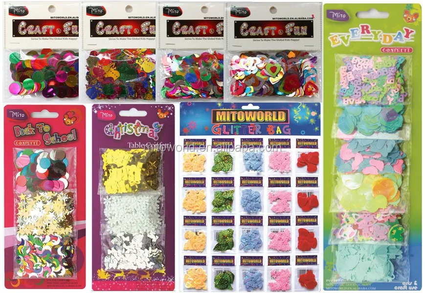 Assorted colors sizes glitter sequins paillette