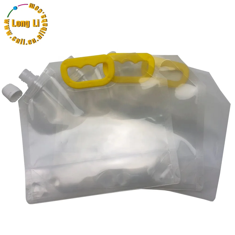 Ready to ship or Custom Logo 4 or 5 Liter Gallon Oil Beer Juice Drink Liquid Storage Stand Up Spout Pouch Foldable Portable Wate
