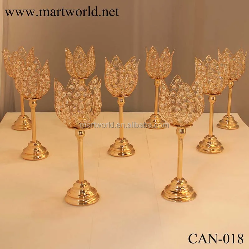 crystal ball candle holder luxury lotus flower wedding centerpiece flower stand for coffee table party event decoration(CAN-018)