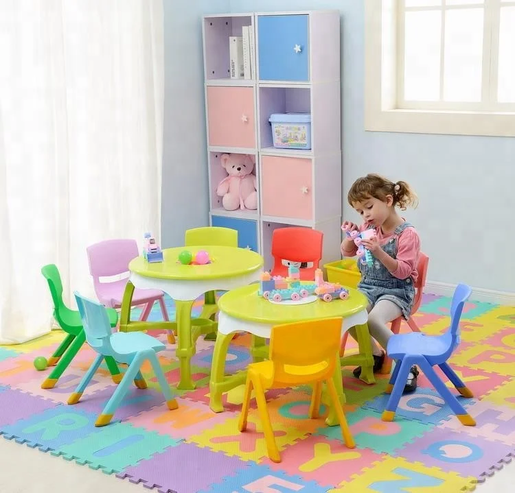 New arrival kids furniture desk children round study table and chair