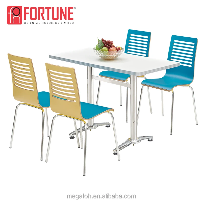 Hot Sale! America standard size wooden design furniture table and chairs for fast food restaurant