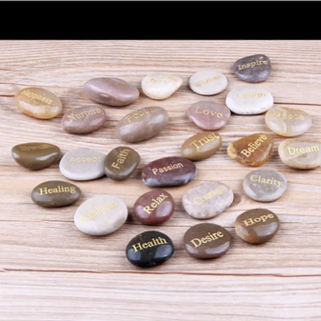 wholesale custom courage inspirational Engraving word stones for gifts