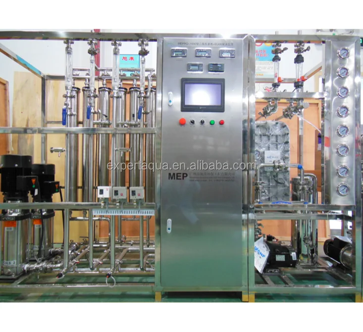 
1000L/H Cosmetic process RO Reverse Osmosis EDI Electrodeionization Deionized Pure water treatment system 