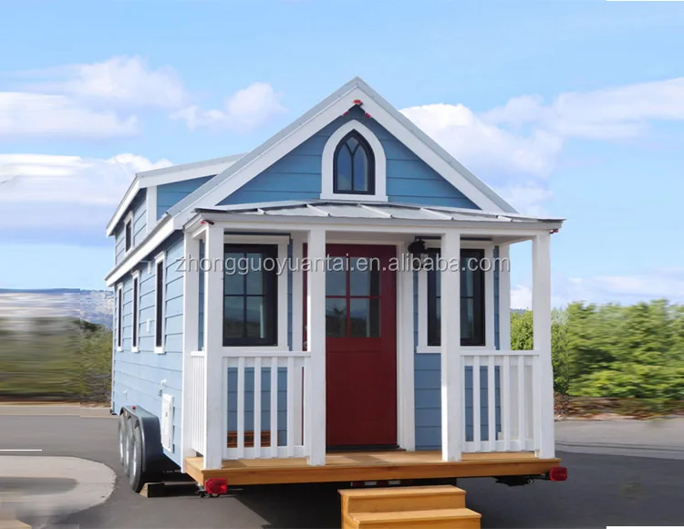 Yuantai Prefabricate living tiny trailer caravans house on wheels