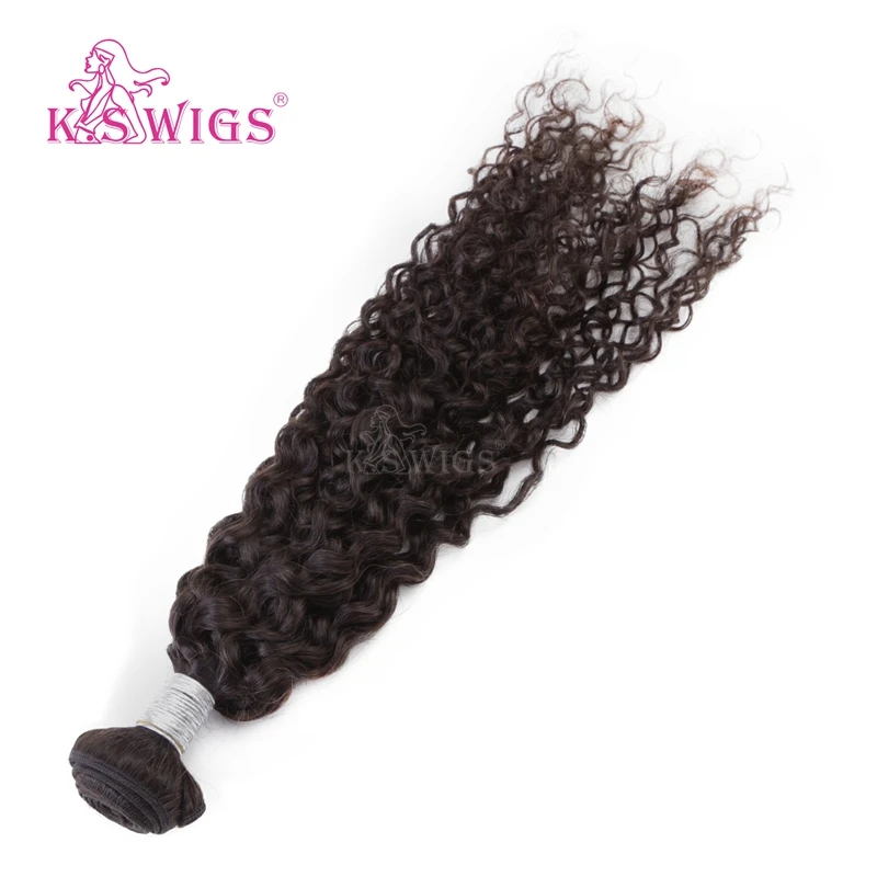 
K.S WIGS Deep Wave Bundle Hair 18 Inch Black Deep Wave Ponytail Hair 100g Soprano Remy Deep Wave Hair Extensions 