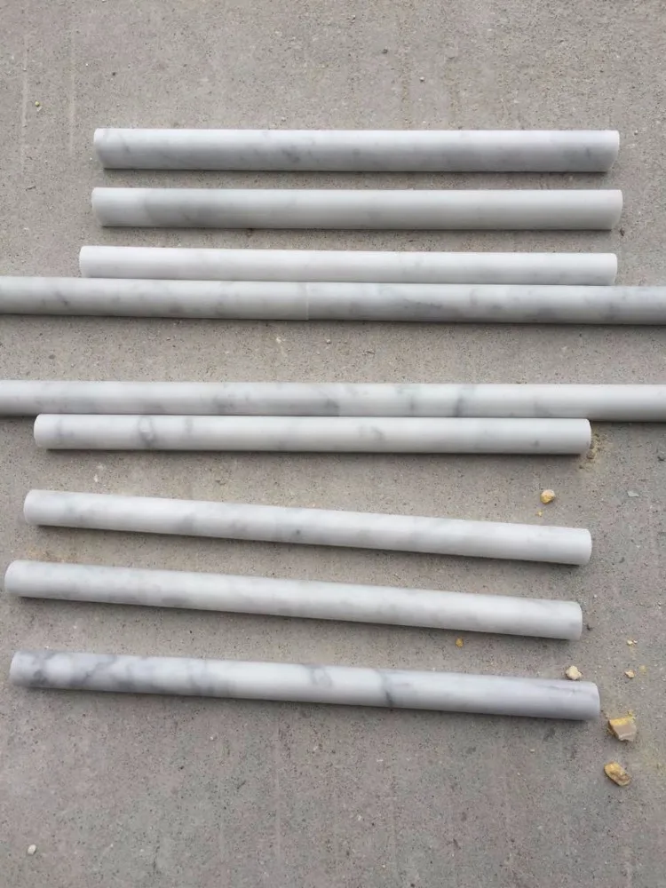 Carrara white marble pencil trimming