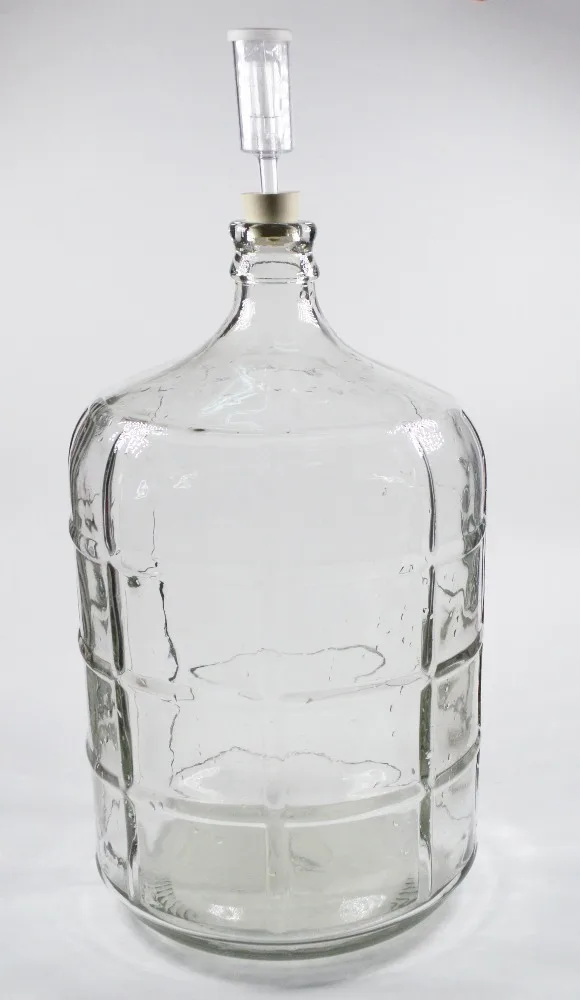 Home brew wine/beer Fermenter Glass carboy 6Gallon/23Litre with homebrewing rubber/silicone Stopper and Airlock