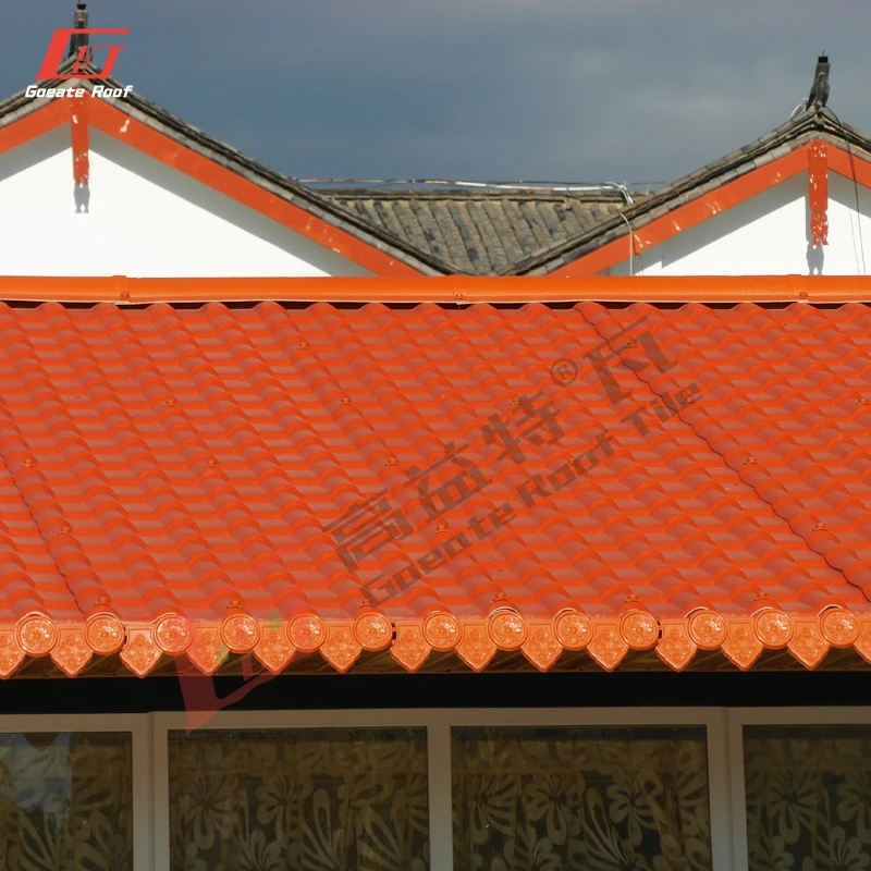 chinese roof tiles sale prefab house building materials guangzhou plastic  ASA synthetic classical resin tile