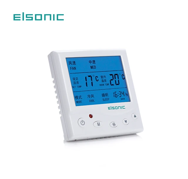 large screen digital lcd dc brushless energy-saving fan coil units motor 3 speed room thermostat