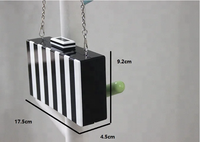 Wholesale Customized Zebra-stripe purses and handbags Acrylic Evening Clutch handbags for women