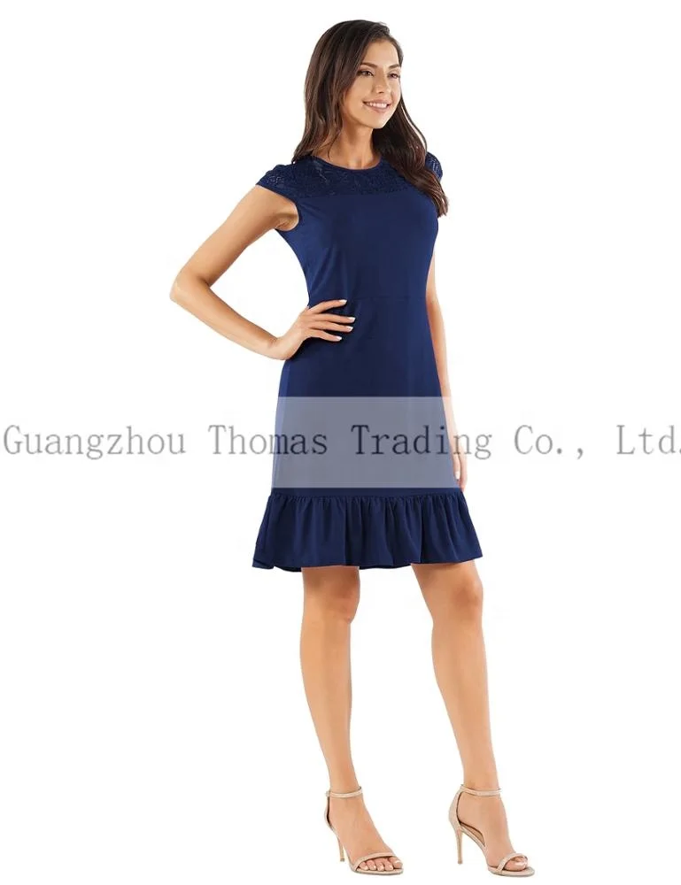 Women Lace Patchwork Dress For Wedding Guest Cocktail